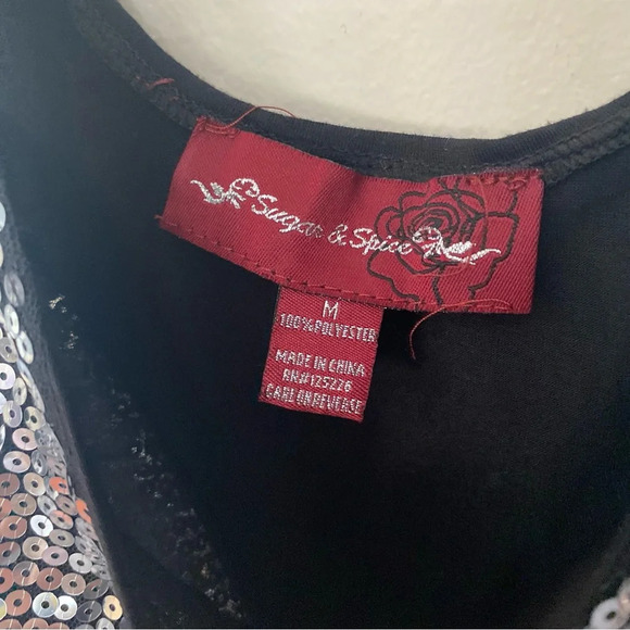 EUC Sparkly Sequin Blue Silver Black Bejeweled Party Sleeveless Mini Dress - Picture 5 of 7